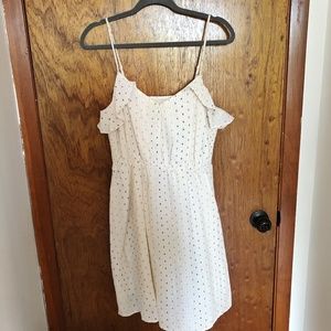 Cream Summer Dress with Metallic Detailing
